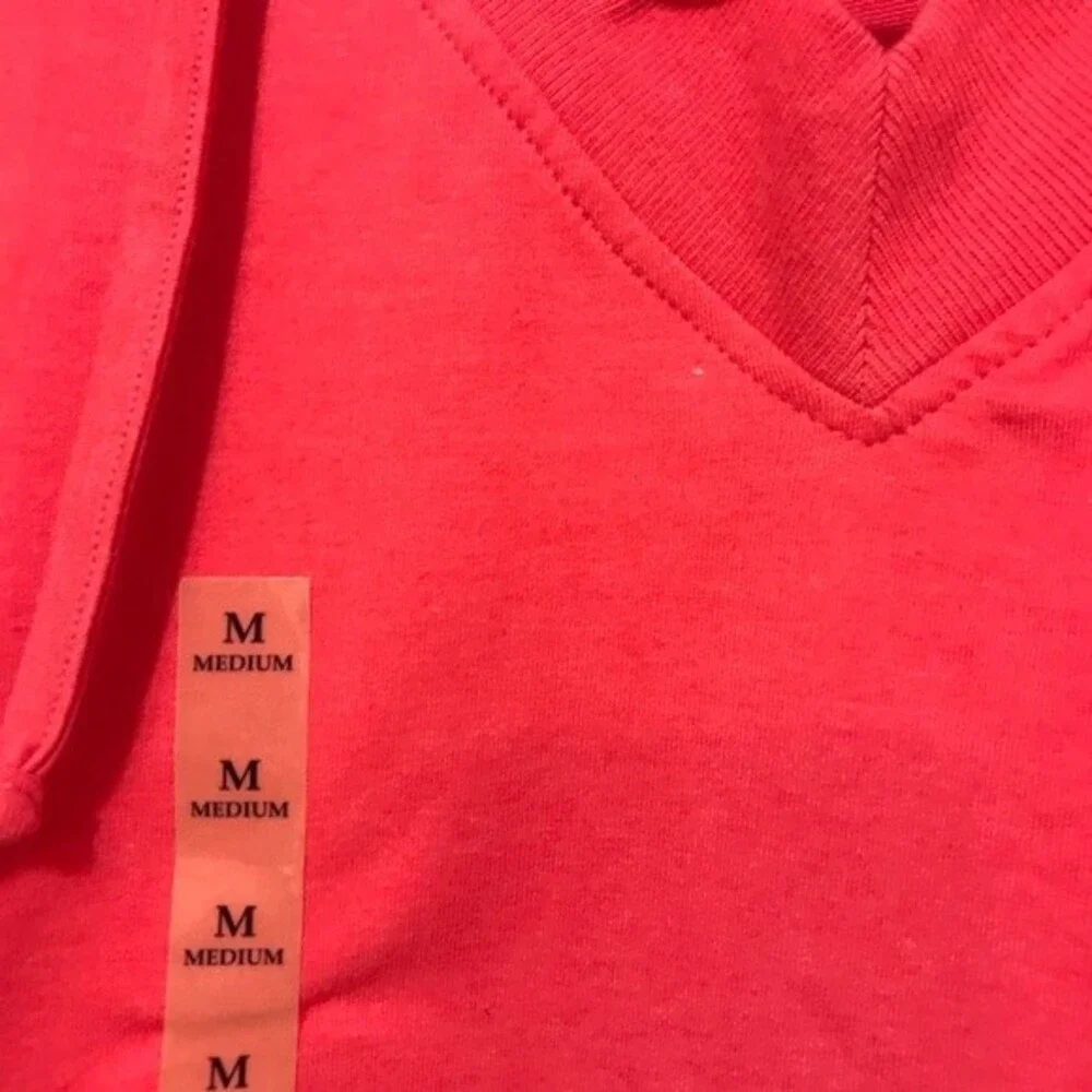 US Polo Assn Coral top women long sleeve V neck hi low sweater size M causal